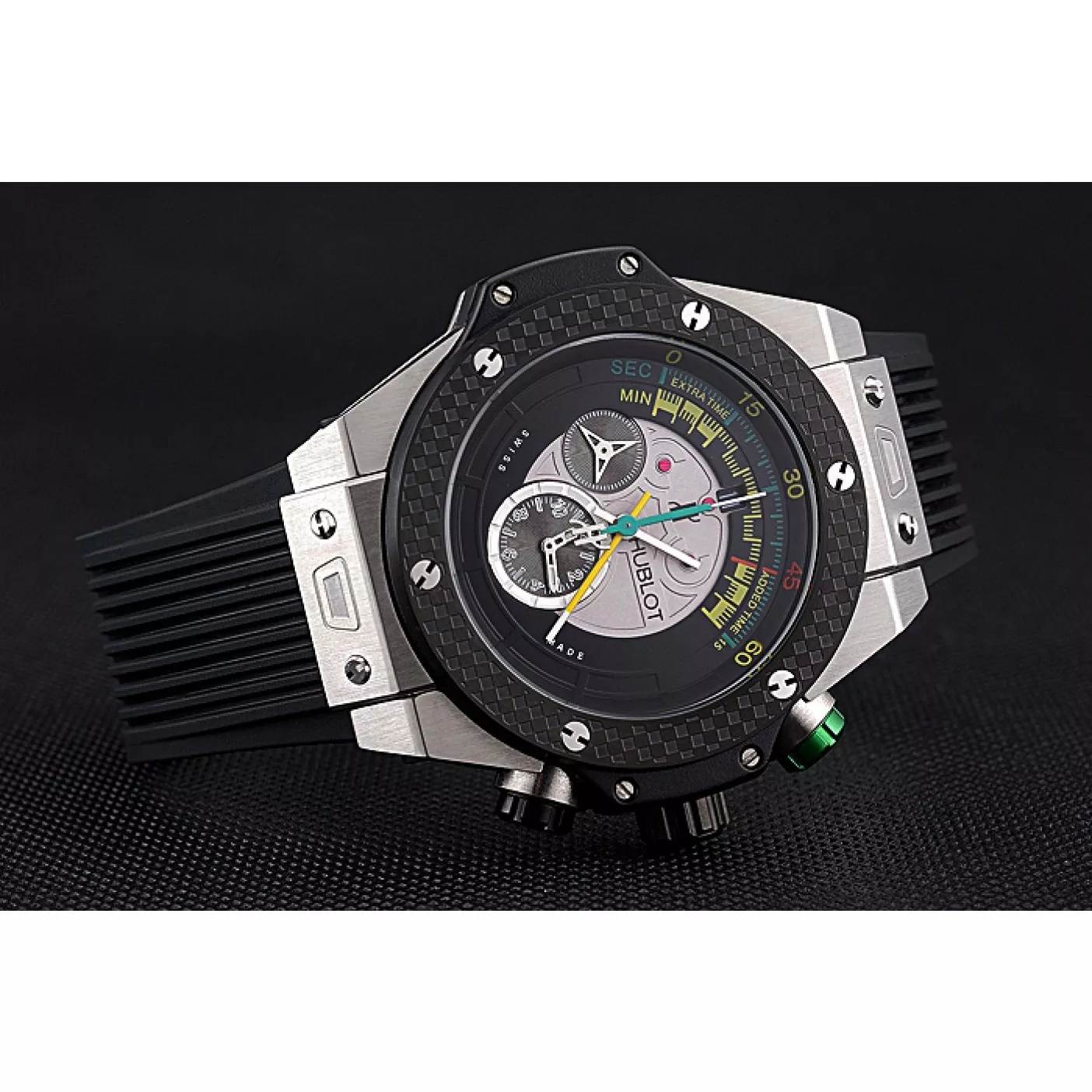 Affordable Hublot Big Bang Unico Bi-Retrograde Chrono King Stainless Steel Case Black Rubber Strap 622770 0121