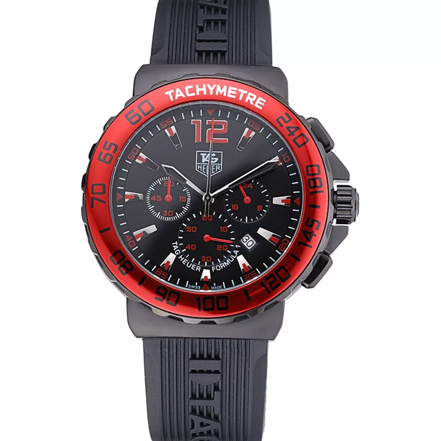 Affordable Tag Heuer Formula 1 Chronograph Black Dial Red Bezel Red Numerals 622407 0117