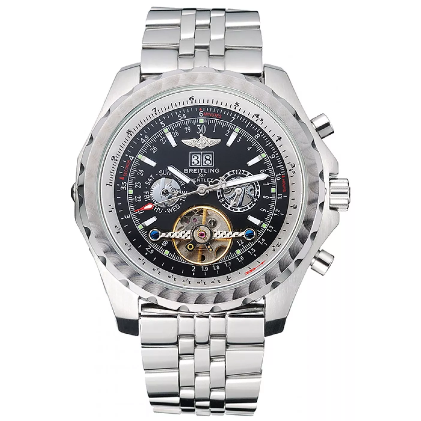 Affordable Breitling Bentley Mulliner Tourbillon Black Dial Stainless Steel Case And Bracelet 622731 0116