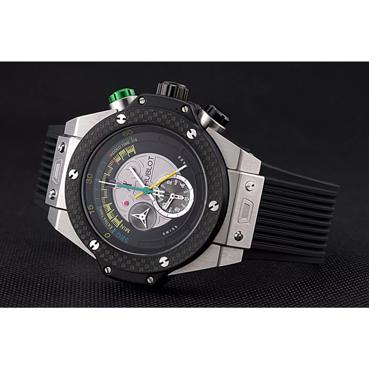 Affordable Hublot Big Bang Unico Bi-Retrograde Chrono King Stainless Steel Case Black Rubber Strap 622770 0121