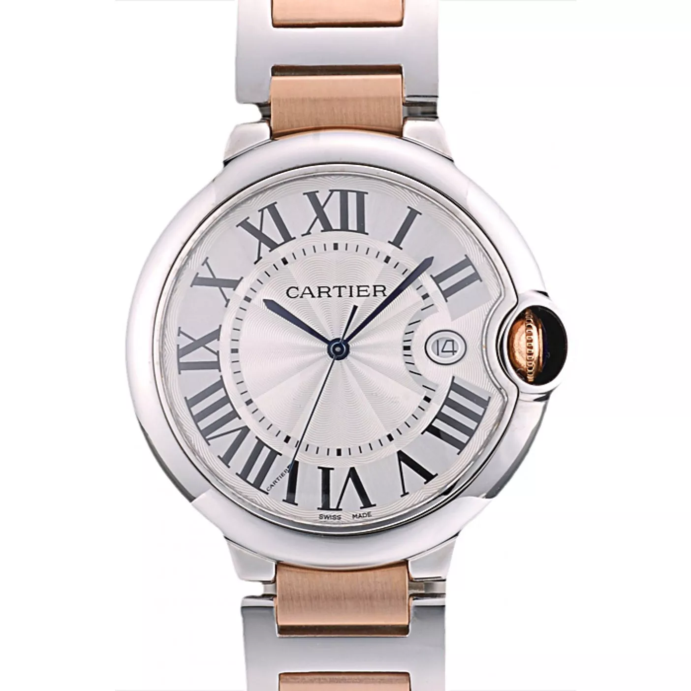 Cheap Cartier Ballon Bleu 42mm White Dial Stainless Steel Case Two Tone Rose Gold Bracelet 0120