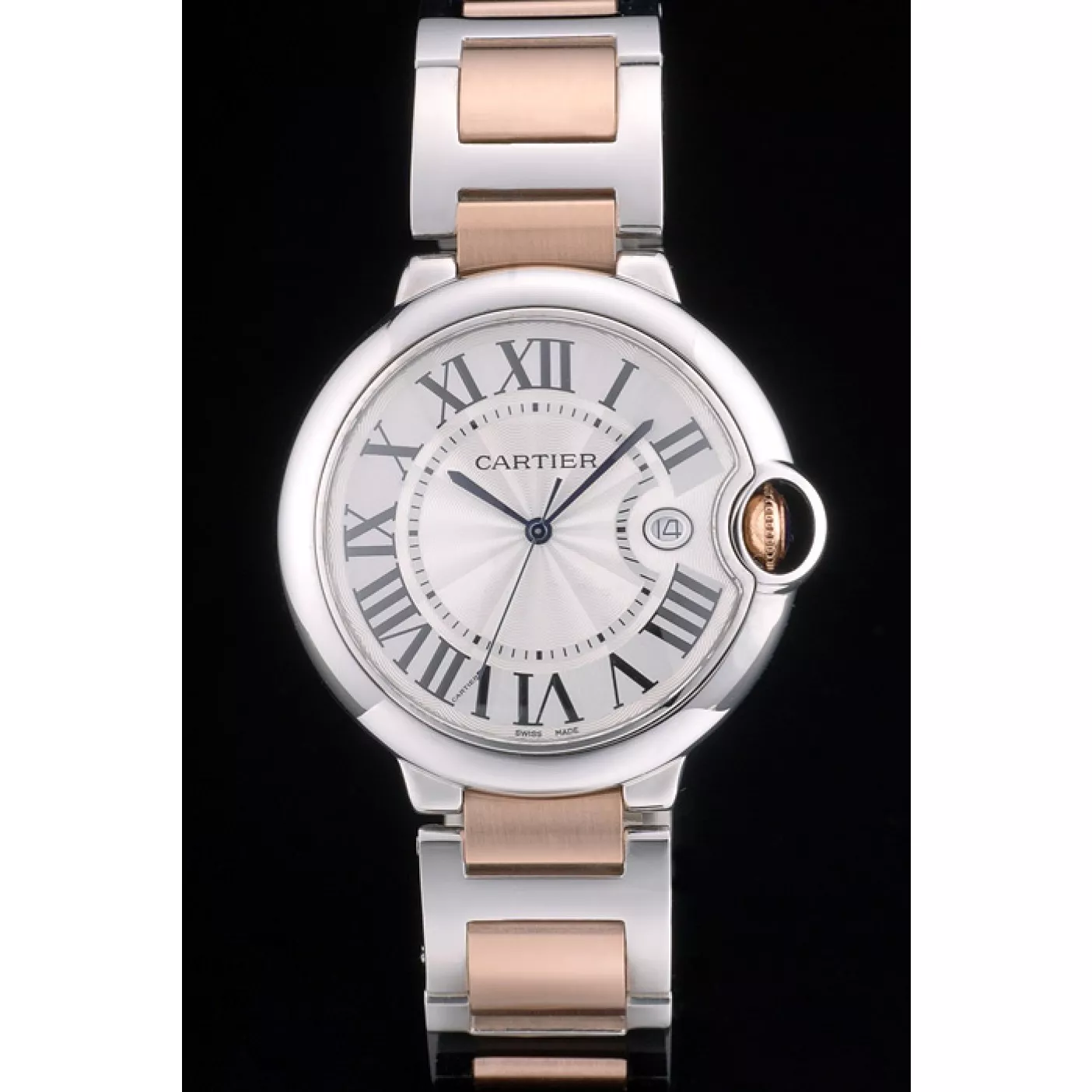 Cheap Cartier Ballon Bleu 42mm White Dial Stainless Steel Case Two Tone Rose Gold Bracelet 0120