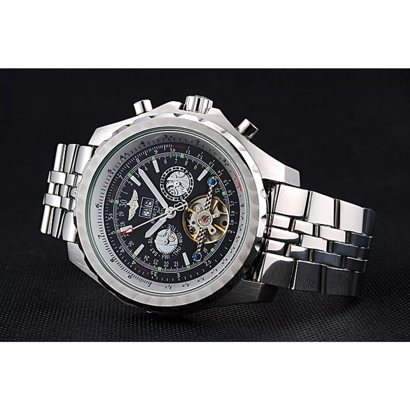 Affordable Breitling Bentley Mulliner Tourbillon Black Dial Stainless Steel Case And Bracelet 622731 0116