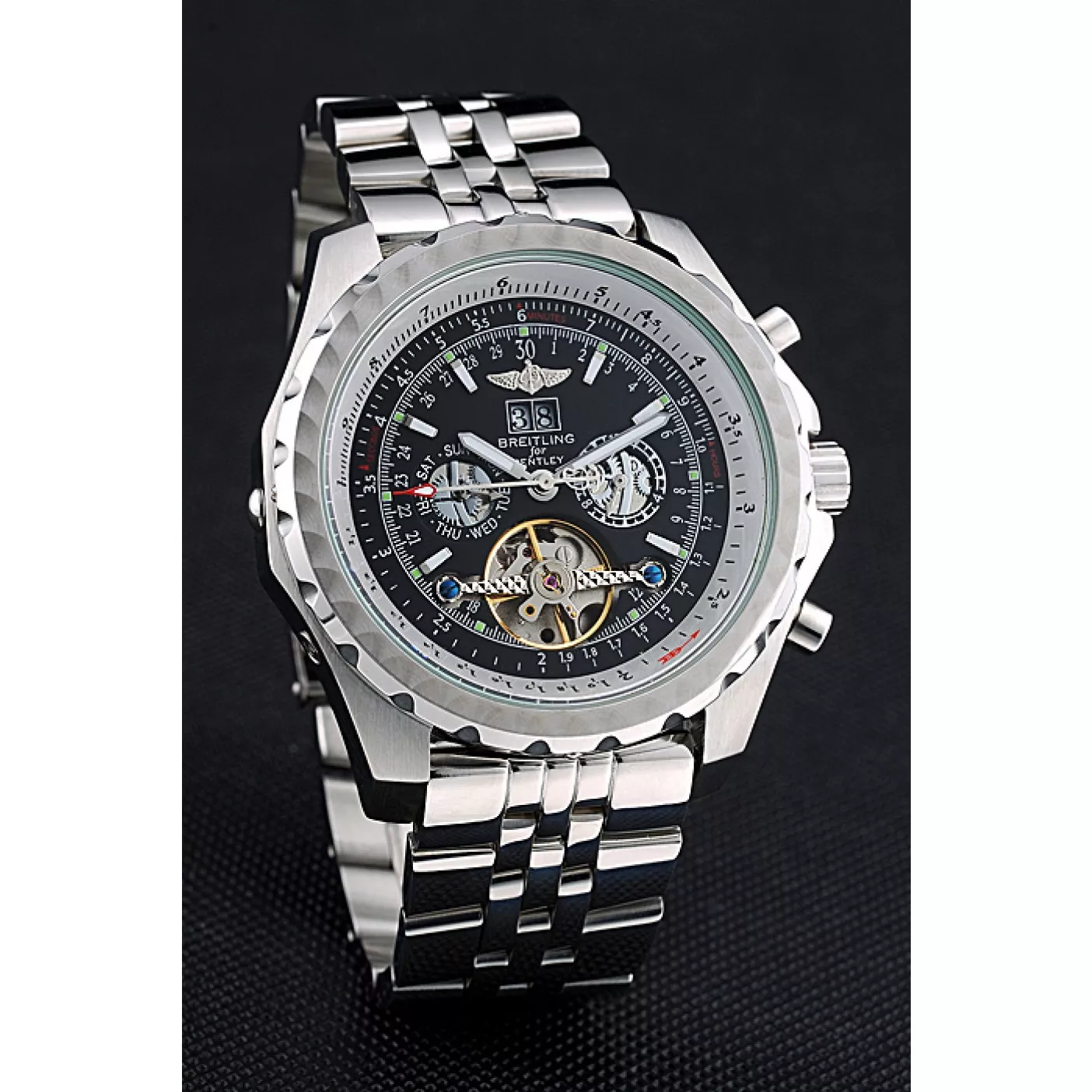 Affordable Breitling Bentley Mulliner Tourbillon Black Dial Stainless Steel Case And Bracelet 622731 0116