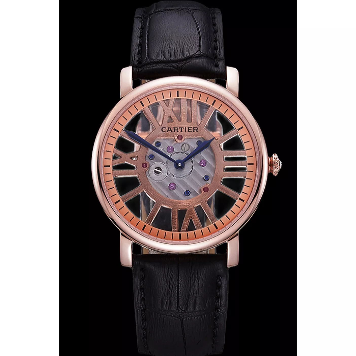 Affordable Cartier Rotonde Skeleton Flying Tourbillon Black 621966 0120