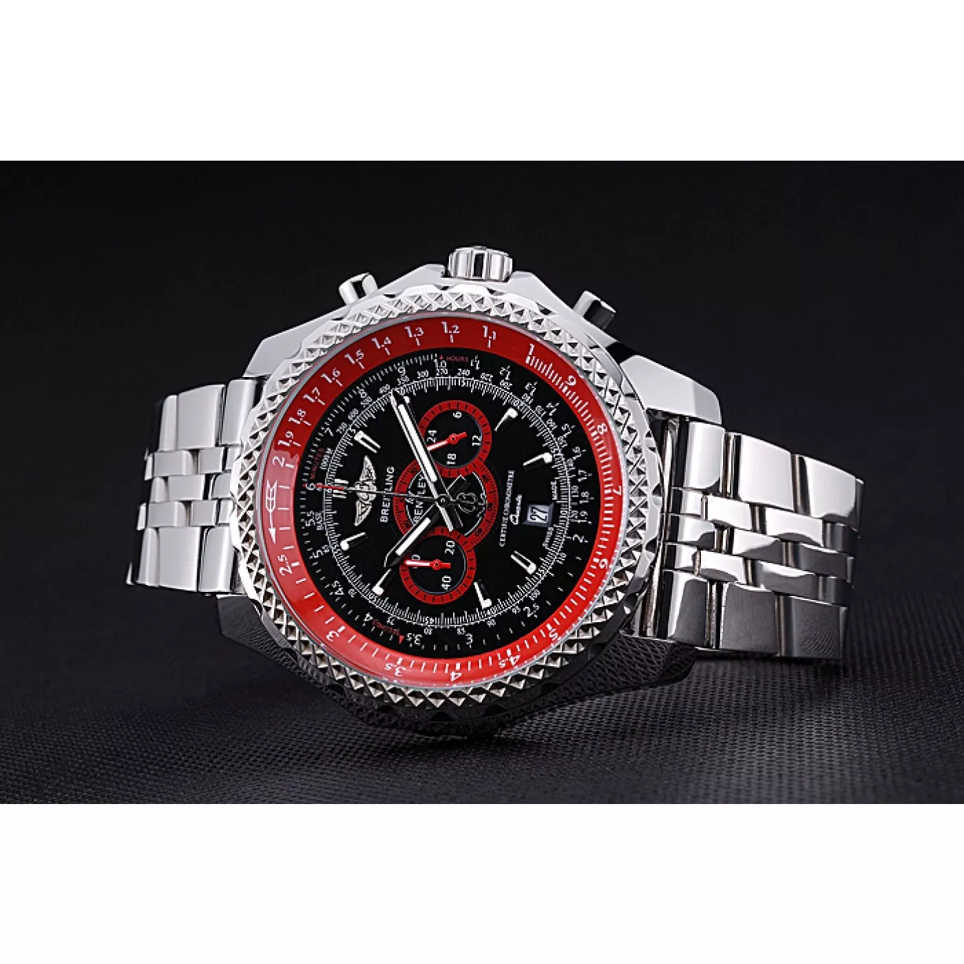 Affordable Breilting Bentley Supersports Black And Red Dial Stainless Steel Bracelet 622521 0131