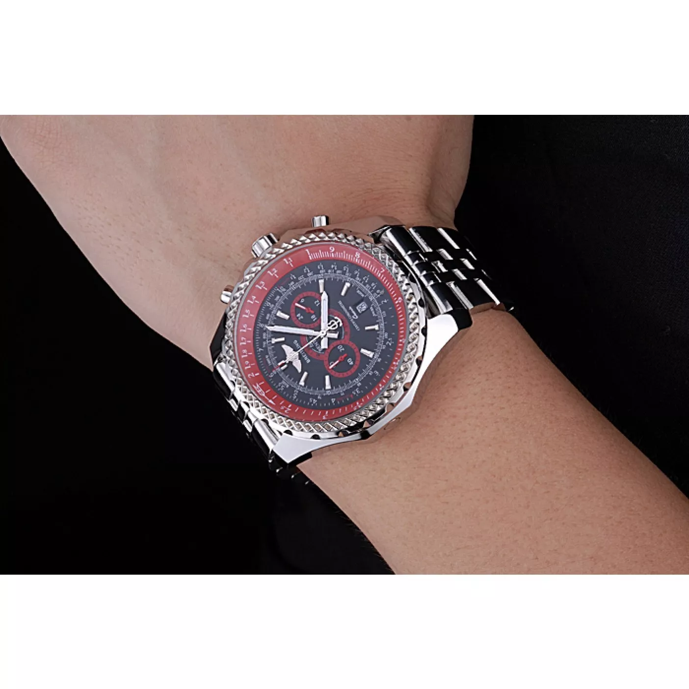 Affordable Breilting Bentley Supersports Black And Red Dial Stainless Steel Bracelet 622521 0131