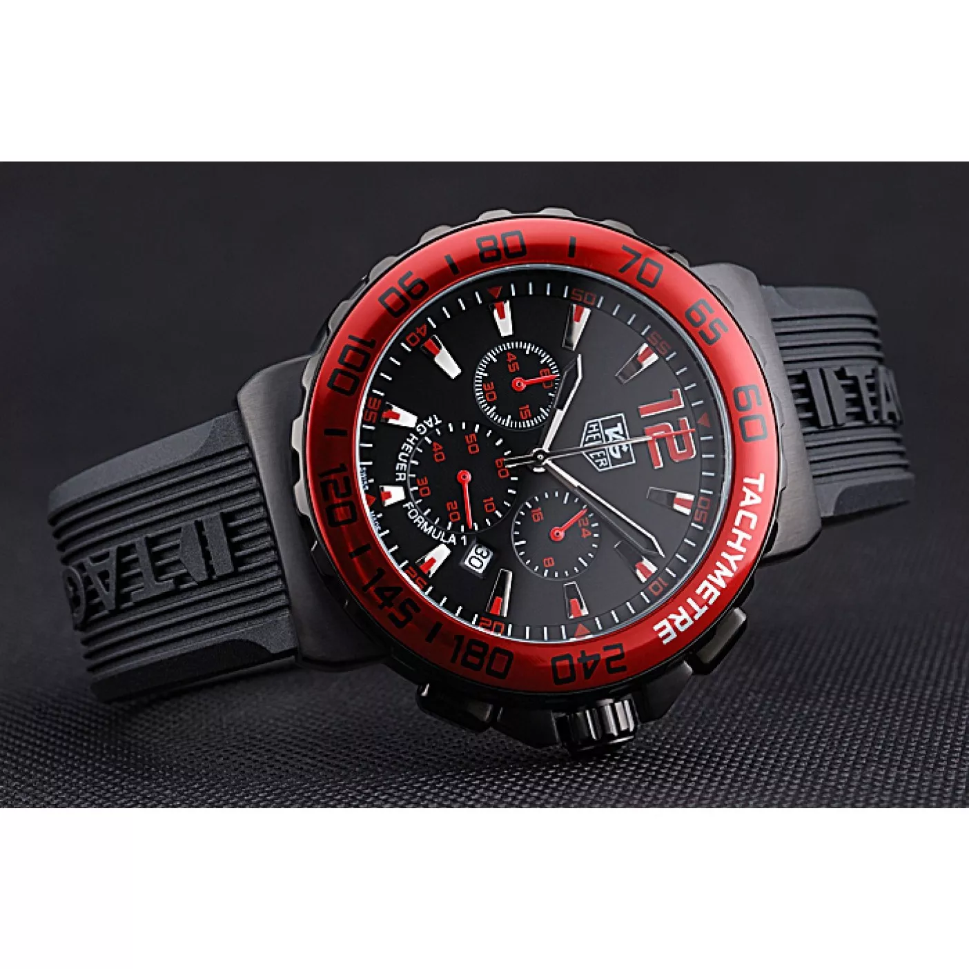 Affordable Tag Heuer Formula 1 Chronograph Black Dial Red Bezel Red Numerals 622407 0117