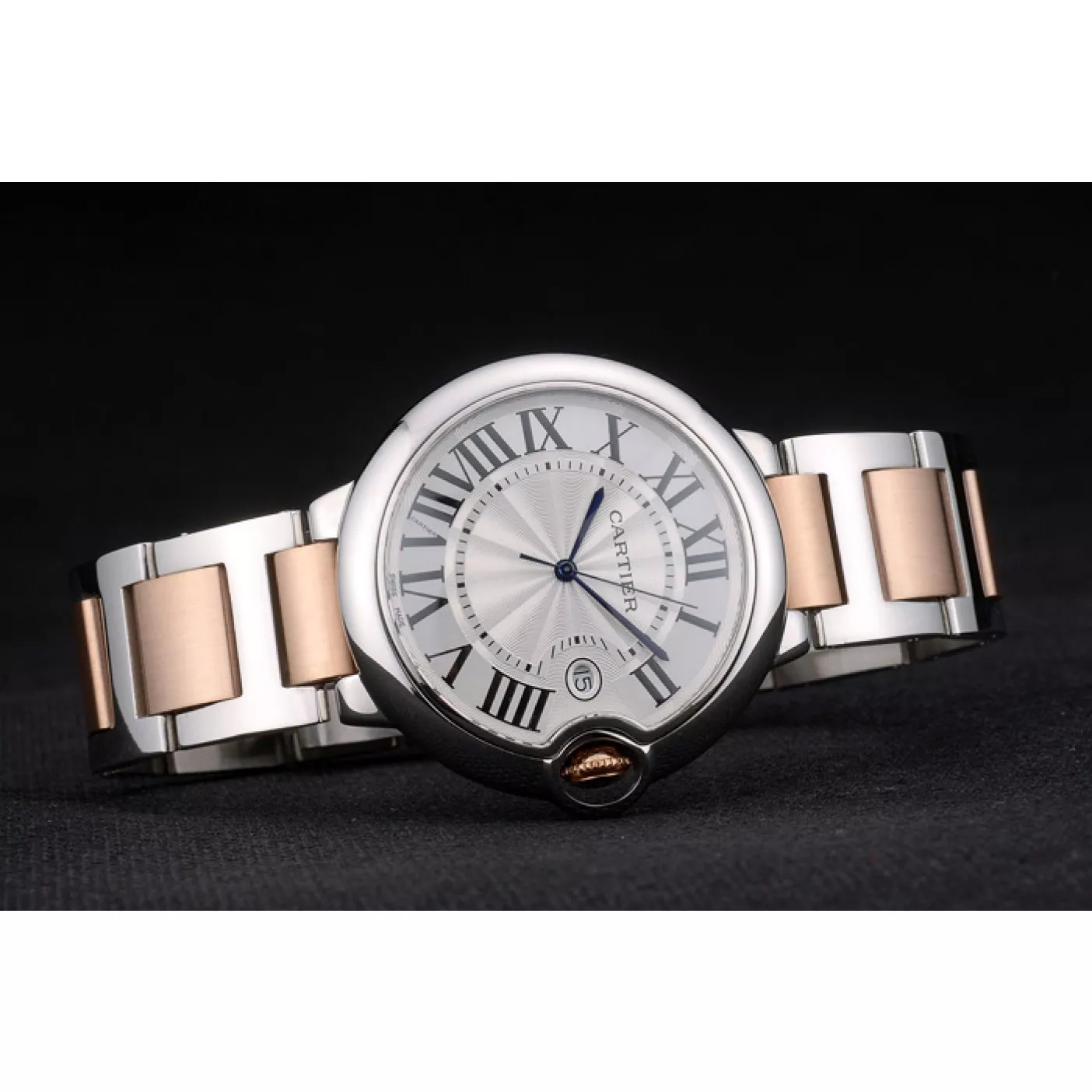 Cheap Cartier Ballon Bleu 42mm White Dial Stainless Steel Case Two Tone Rose Gold Bracelet 0120