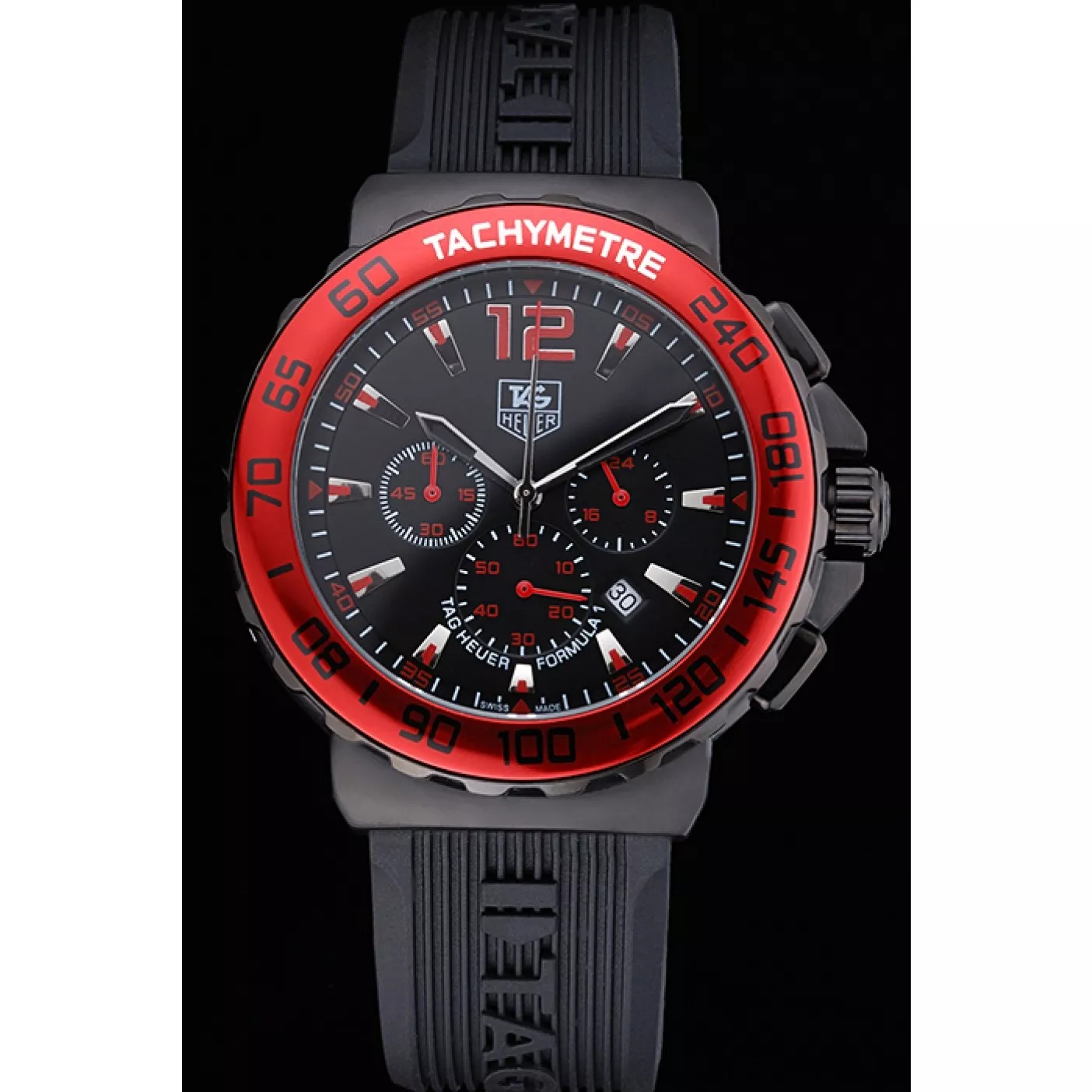 Affordable Tag Heuer Formula 1 Chronograph Black Dial Red Bezel Red Numerals 622407 0117