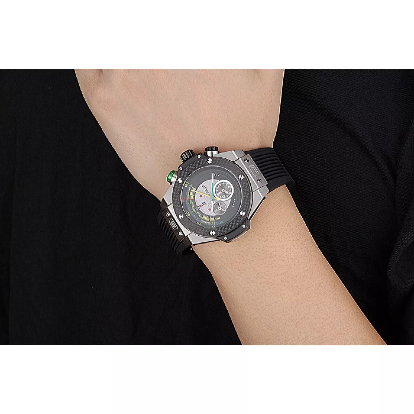 Affordable Hublot Big Bang Unico Bi-Retrograde Chrono King Stainless Steel Case Black Rubber Strap 622770 0121