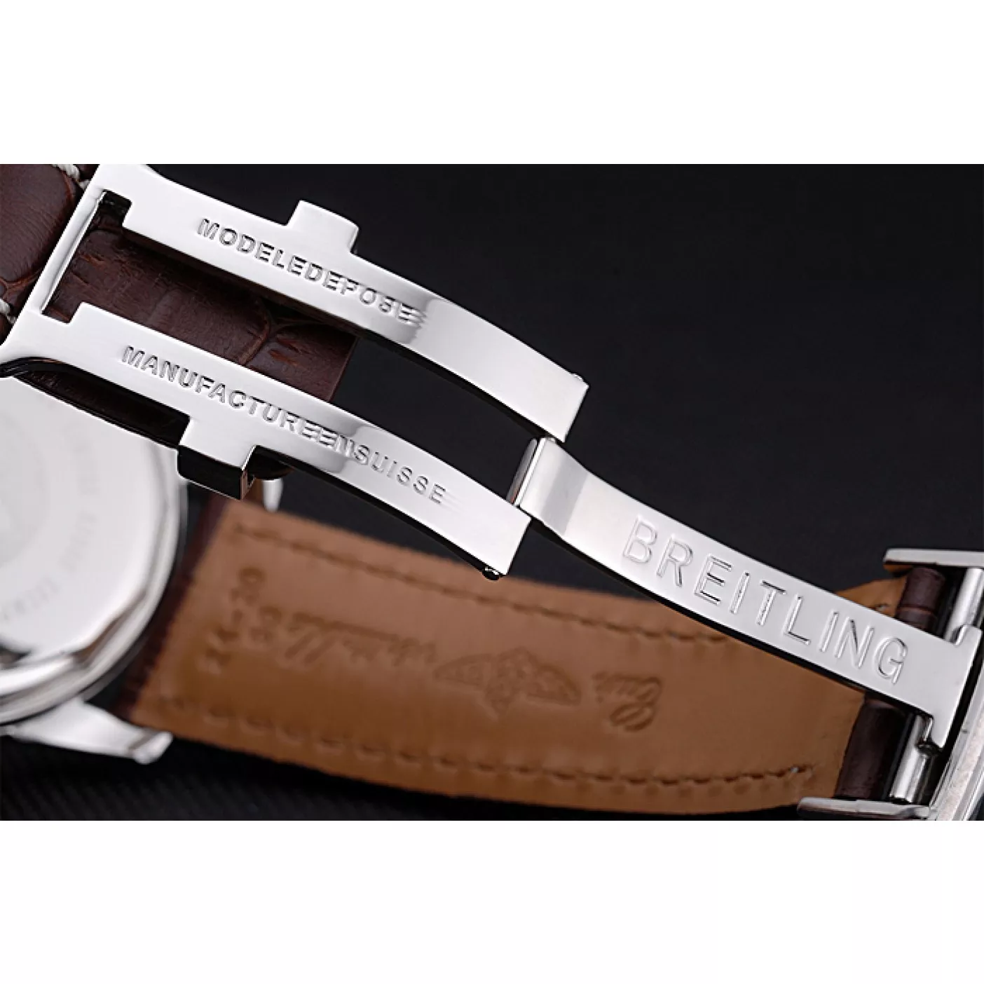 Affordable Breitling Transocean Chronograph White Dial Stainless Steel Case Brown Leather Bracelet 622243 0115