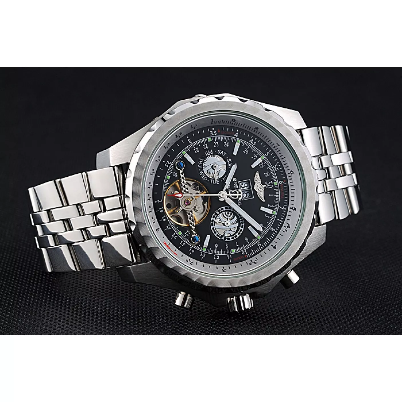 Affordable Breitling Bentley Mulliner Tourbillon Black Dial Stainless Steel Case And Bracelet 622731 0116