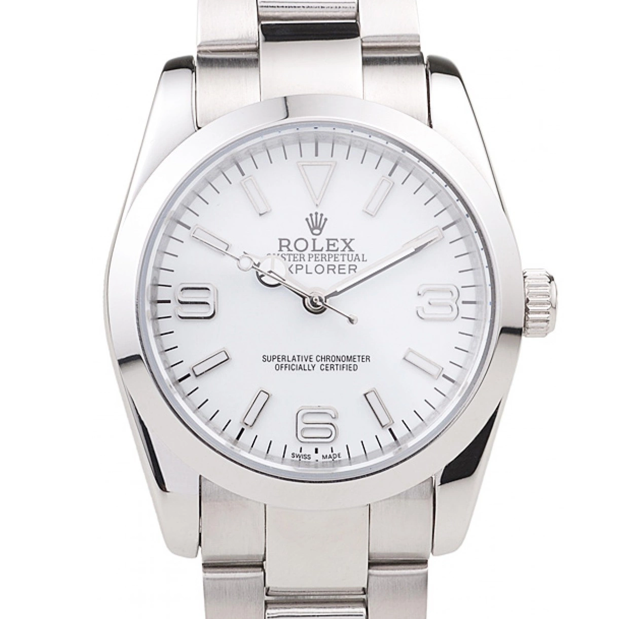 Affordable Steel Explorer Dial Polished 98086 Rolex Stainless White 0217