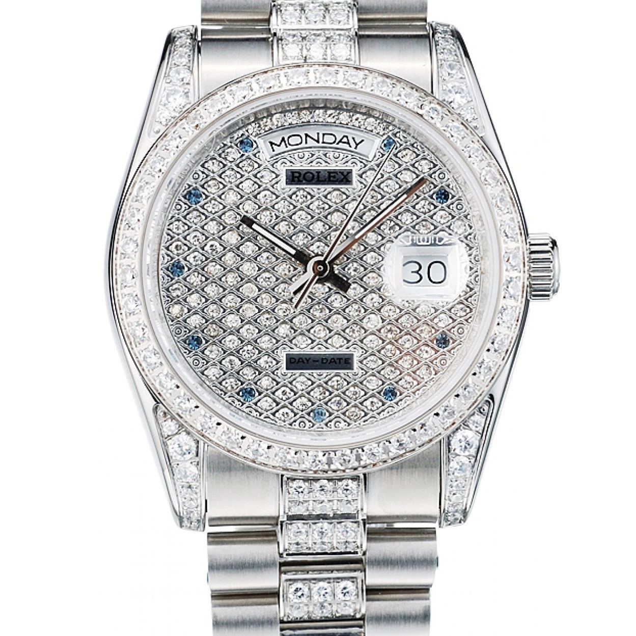 Affordable DayDate Diamond 41986 Bracelet Dial Plated Rolex Stainless Plated Diamond Steel 0217