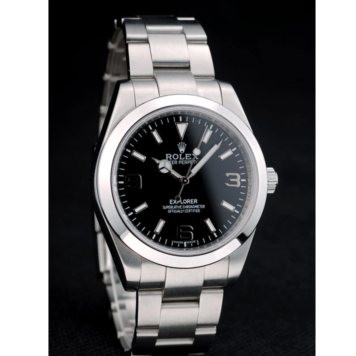 Affordable Dial Black 41984 Rolex Bezel Explorer Stainless Steel 0218