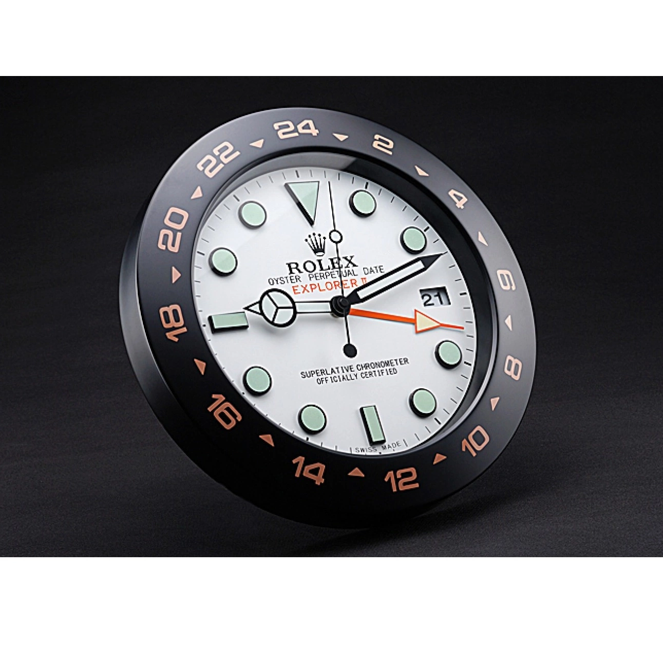 Affordable Clock II 622479 Wall Explorer Black-Orange Rolex 0216