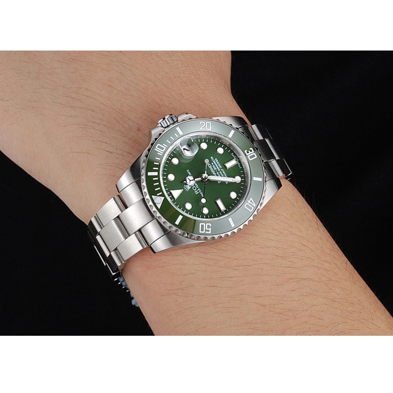 Affordable 1454151 Steel Green Bracelet Stainless Submariner Dial Rolex 0223