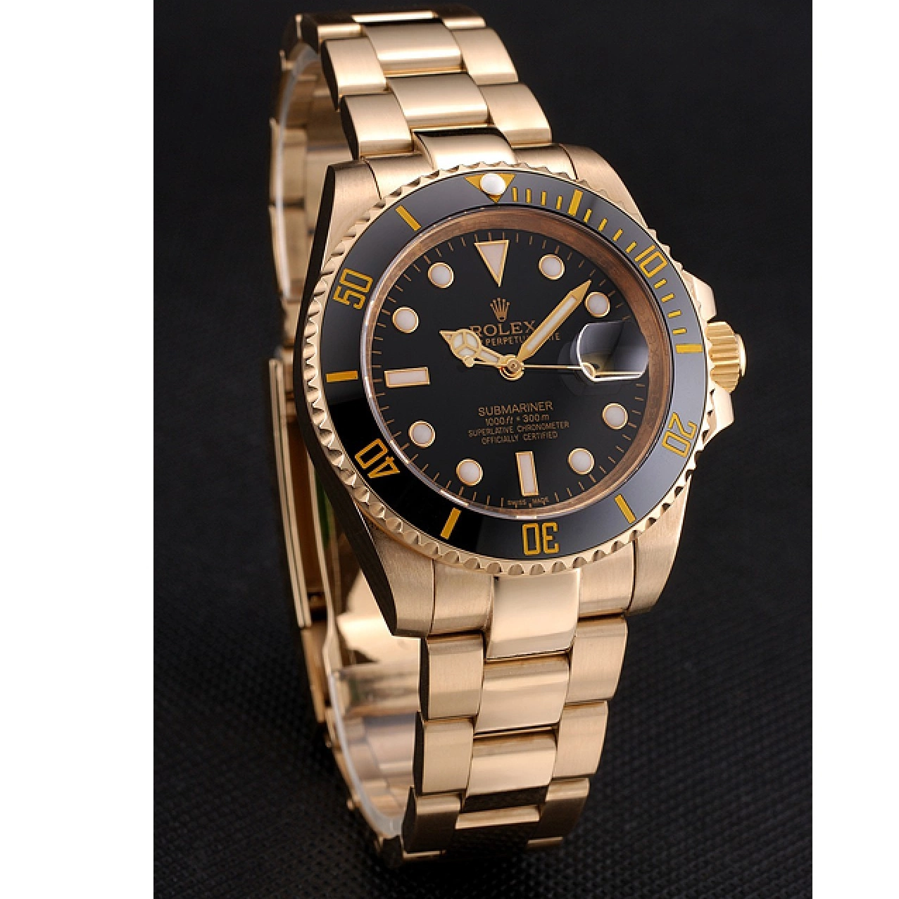 Affordable Bezel Bracelet Black Gold Yellow Black Rolex Swiss And Dial Submariner Case 0213