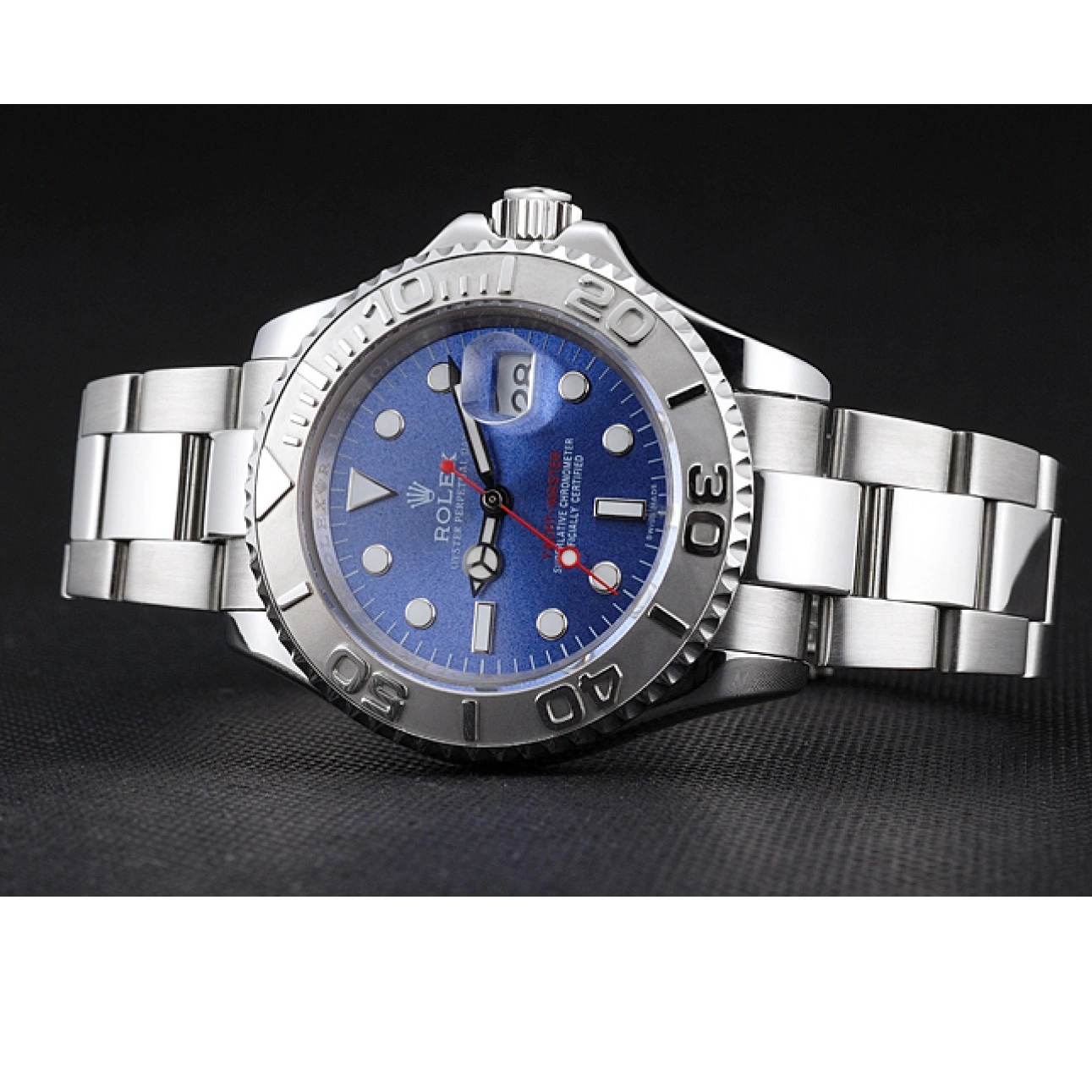 Cheap Bracelet Steel Case Dial And Blue Yacht-Master Stainless Rolex Swiss 0211