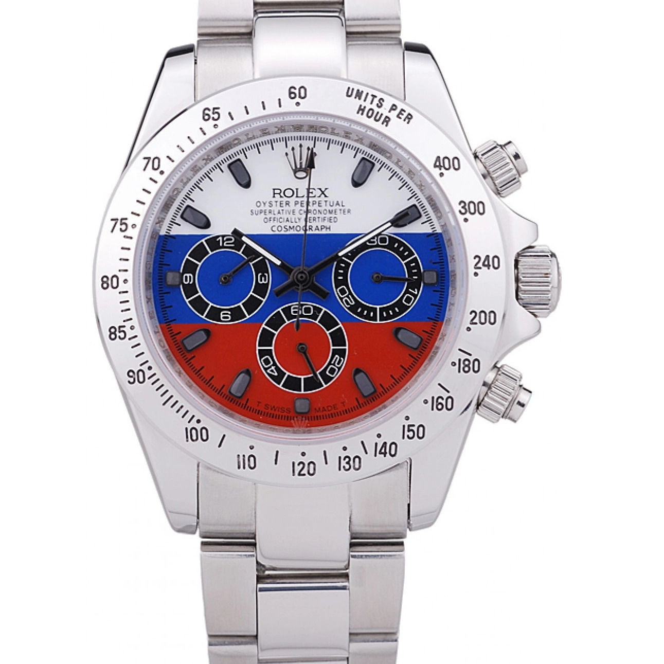 Cheap Bracelet 7473 Daytona Cosmograph Russian Silver Rolex Dial Flag 0210