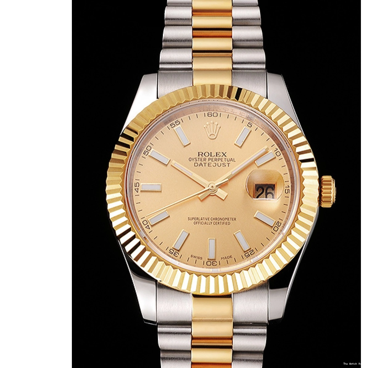 Cheap Gold Case Gold Rolex Stainless Steel Bracelet Swiss Datejust Dial Two Tone Bezel 0226