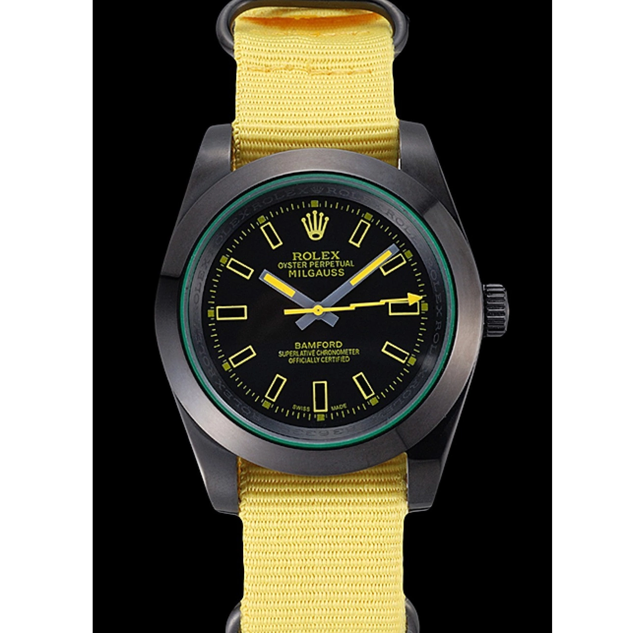 Affordable Milgauss 621999 Yellow Nylon Strap Rolex Bamford 0210