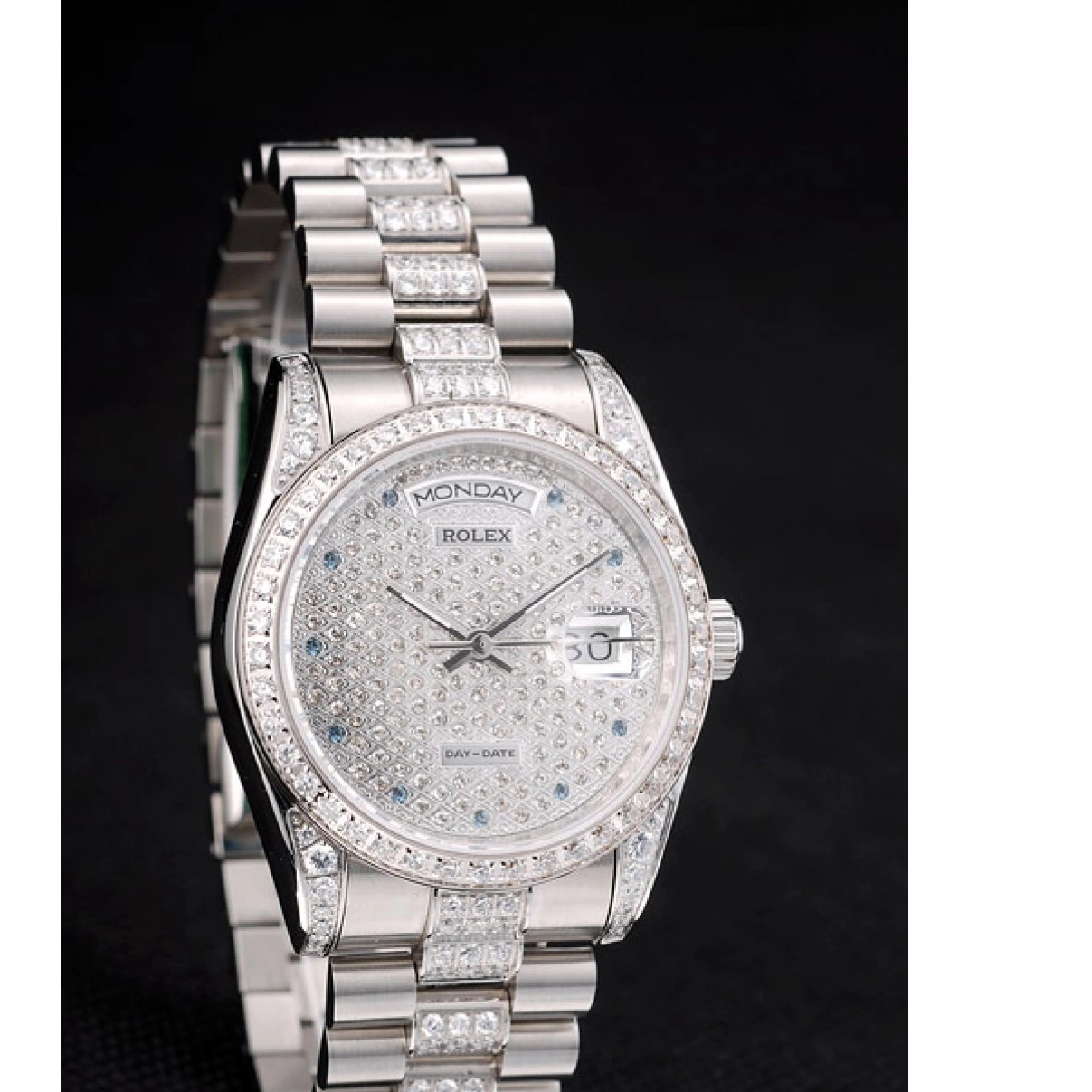 Affordable DayDate Diamond 41986 Bracelet Dial Plated Rolex Stainless Plated Diamond Steel 0217