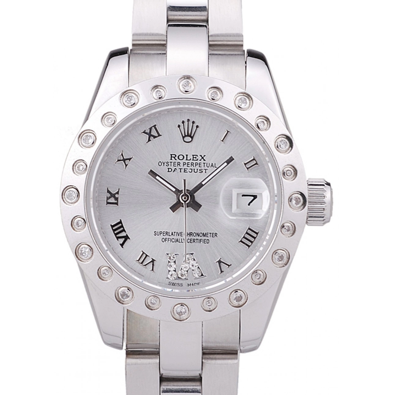 Affordable 7474 Dial Diamonds Bezel Datejust Silver Polished Rolex Silver 0228