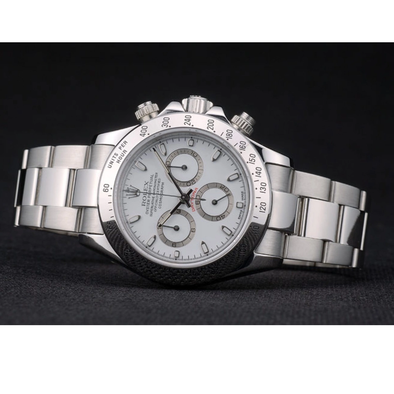 Affordable Stainless Dial Steel Swiss Bracelet 80297 White Rolex Daytona 0226