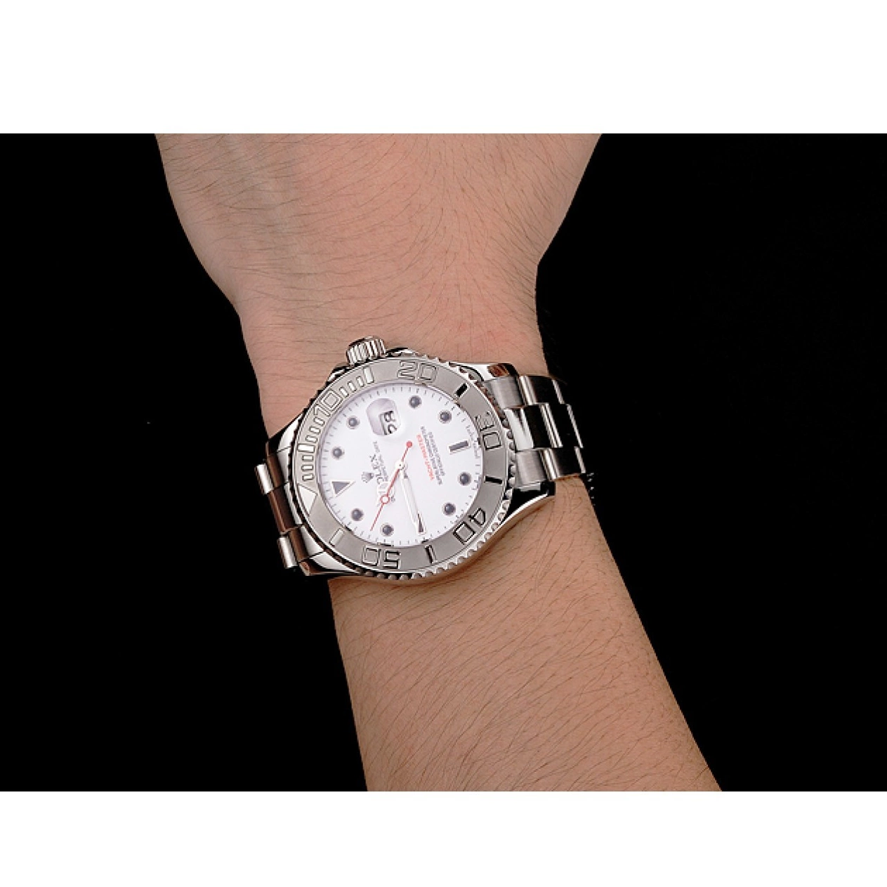 Affordable White Rolex Dial Case Yacht-Master And Steel Bracelet Stainless 0225