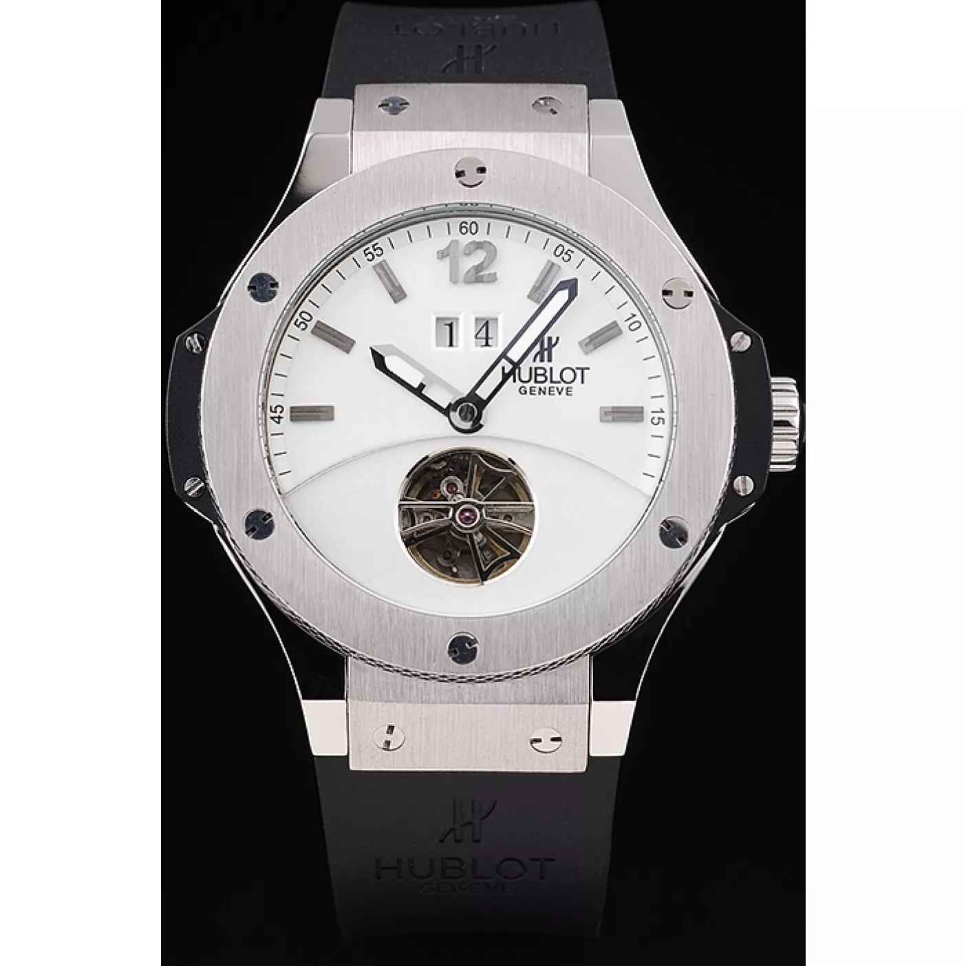 Cheap Hublot Big Bang Limited Edition White Dial Tourbillon Black Rubber Dial 1454190 0201