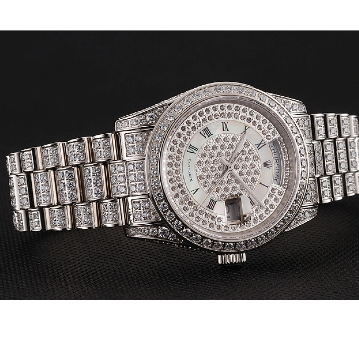 Affordable Diamond Diamond Bracelet Pave 1453950 Rolex Diamond Day-Date Dial Case Swiss 0227