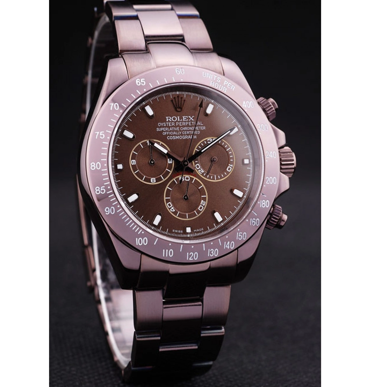 Affordable Copper Stainless 7477 Steel Rolex Daytona Dial Brown Bezel 0218