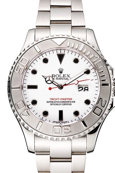 Affordable White Rolex Dial Case Yacht-Master And Steel Bracelet Stainless 0225