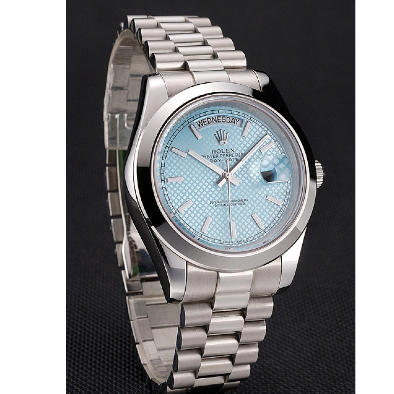 Affordable Swiss Bracelet Steel Blue Rolex Platinum Day Date 40 Stainless Ice And Dial Case 0220