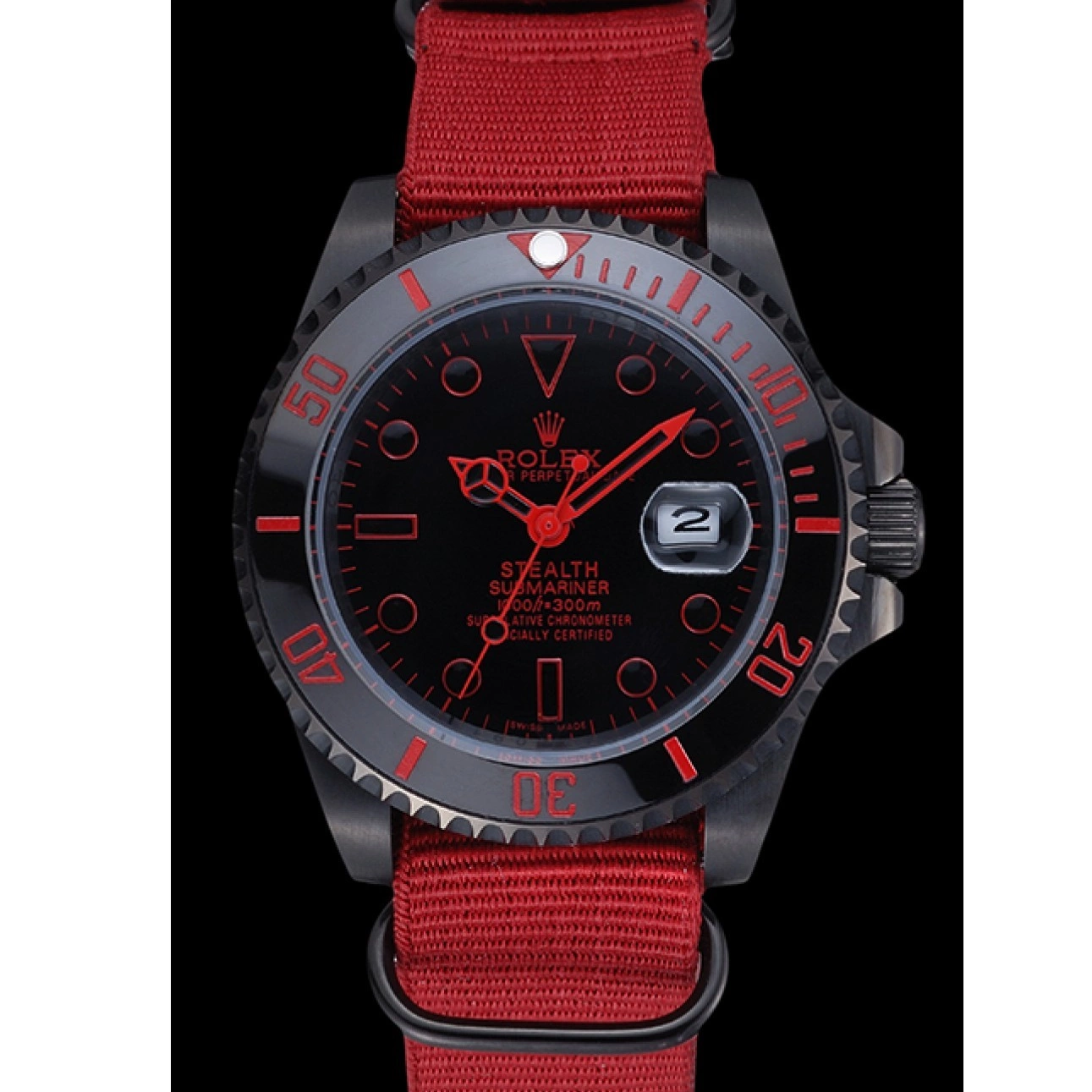 Cheap Nylon Stealth 622010 Rolex Strap Submariner Red 0213