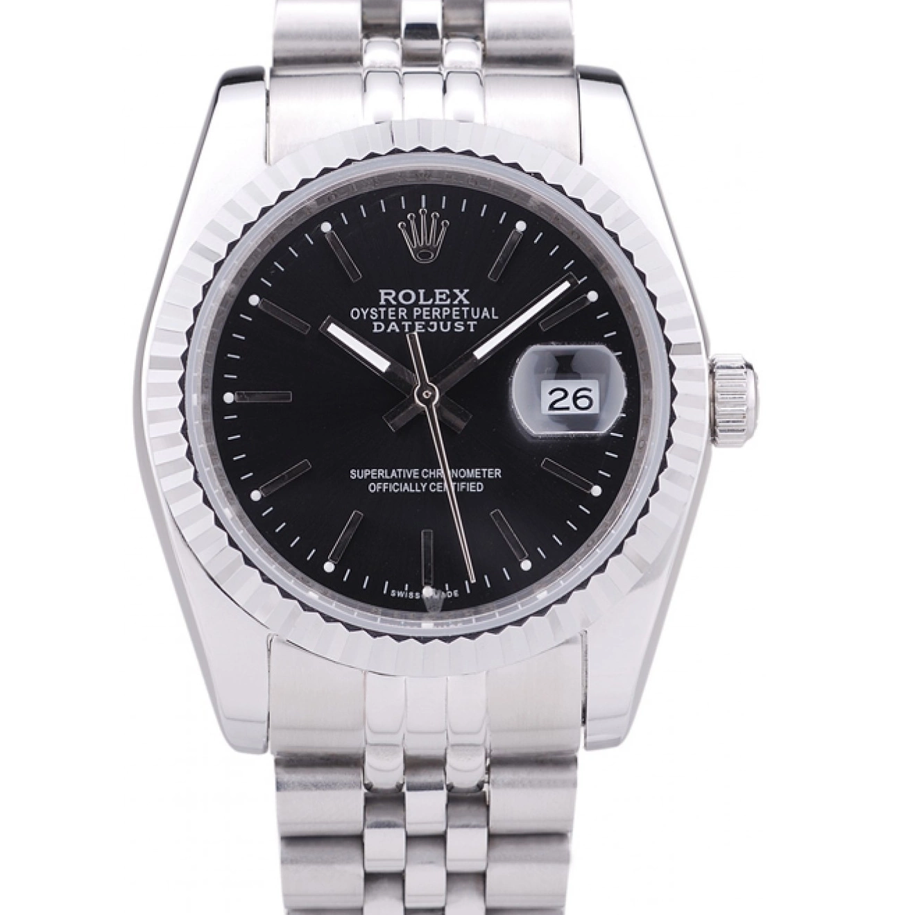 Cheap Dial Ribbed Diamonds Black Bezel Datejust Rolex 7456 0209