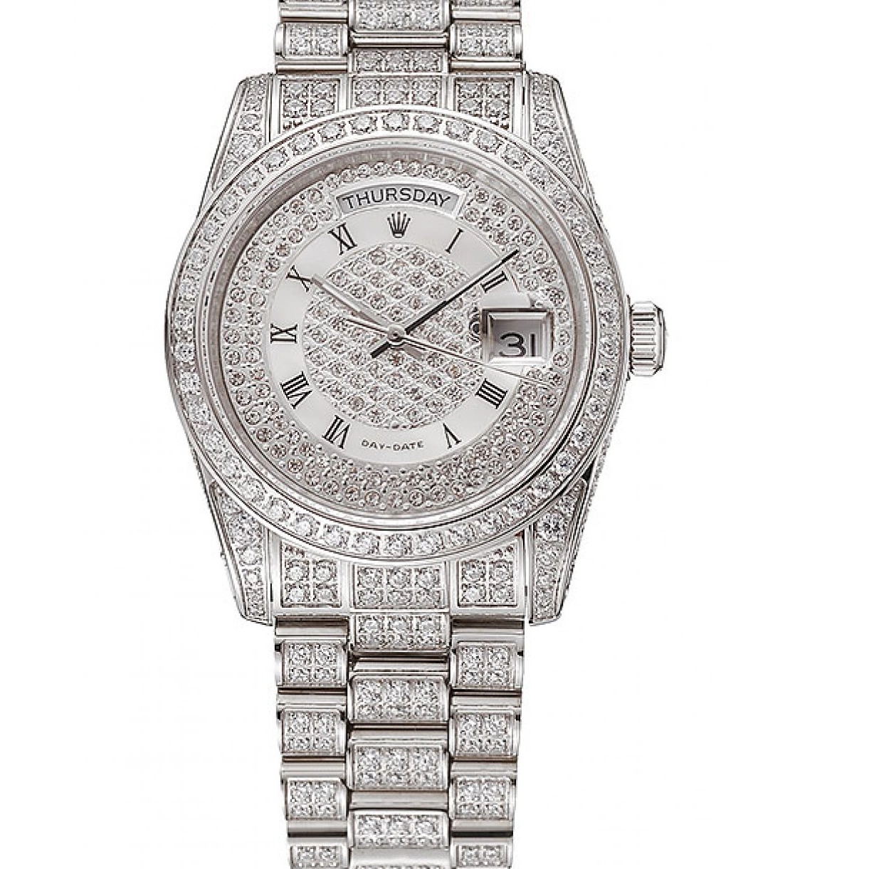 Affordable Diamond Diamond Bracelet Pave 1453950 Rolex Diamond Day-Date Dial Case Swiss 0227