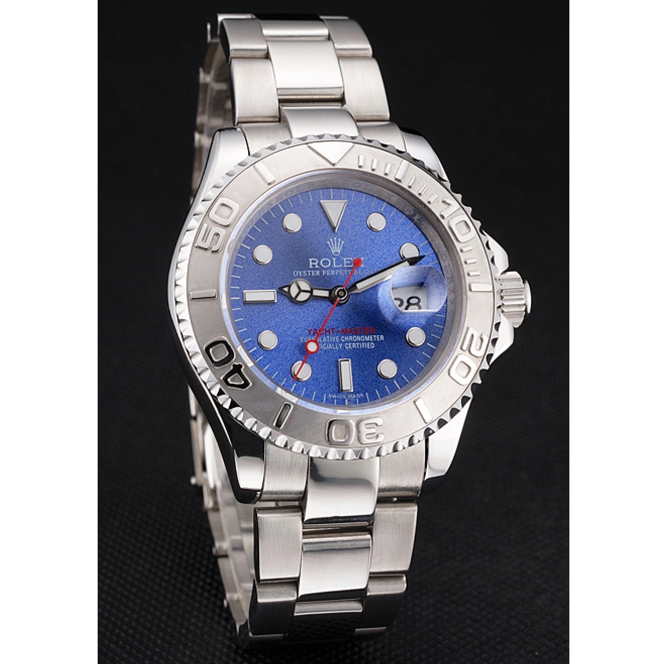 Cheap Bracelet Steel Case Dial And Blue Yacht-Master Stainless Rolex Swiss 0211