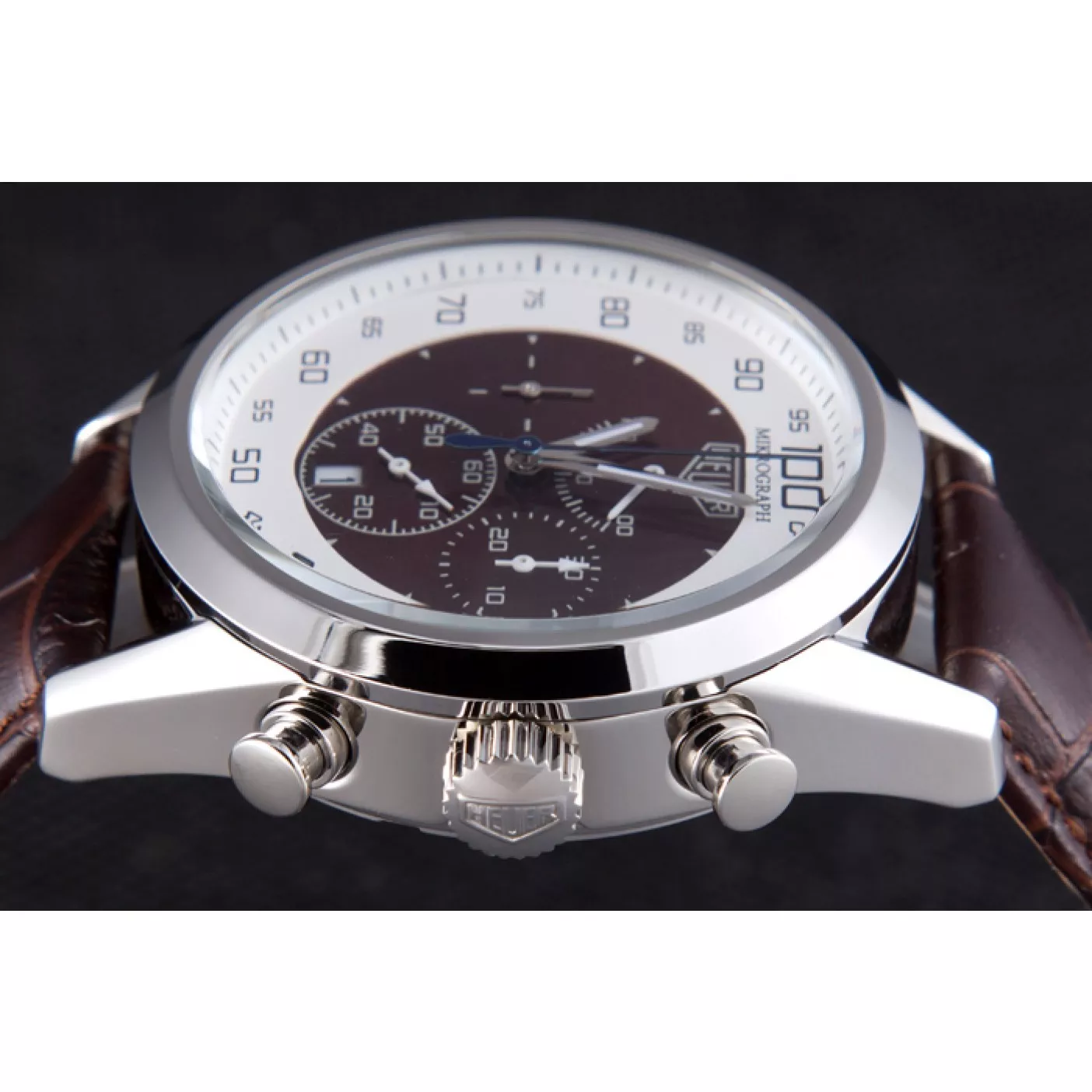 Affordable Tag Heuer Carrera Mikrograph Limited Edition Brown Leather Strap 7916 0201