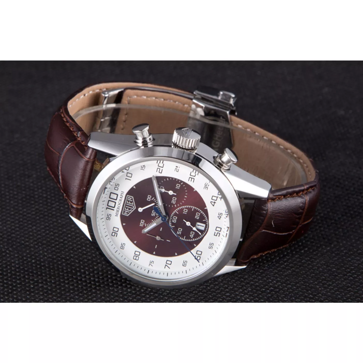 Affordable Tag Heuer Carrera Mikrograph Limited Edition Brown Leather Strap 7916 0201