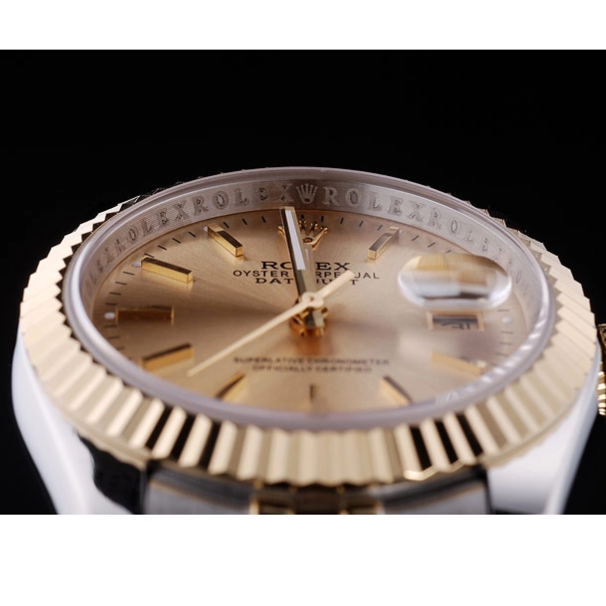 Affordable Gold Ribbed Datejust Dial Bezel 7450 Rolex 0214