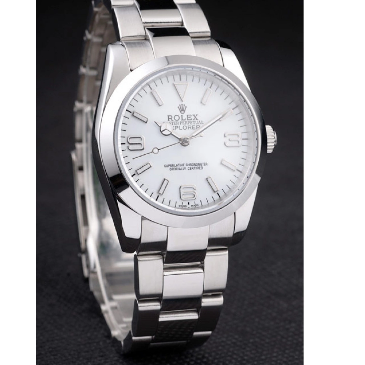 Affordable Steel Explorer Dial Polished 98086 Rolex Stainless White 0217