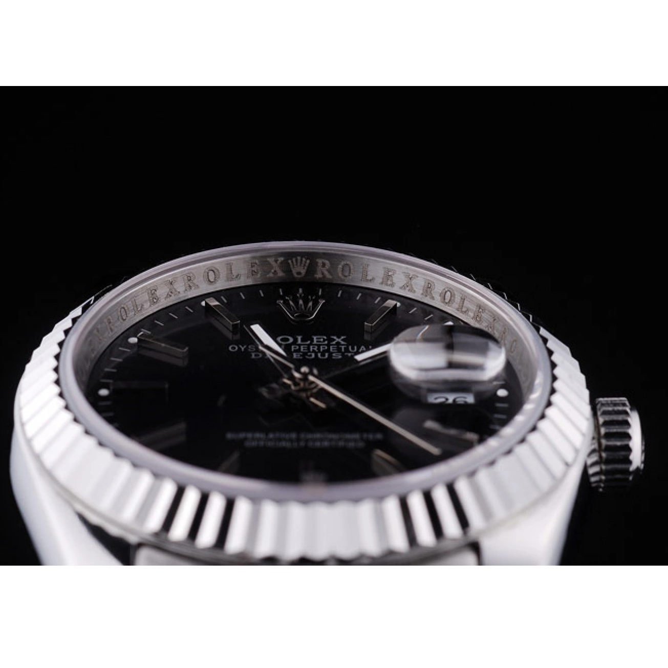 Cheap Dial Ribbed Diamonds Black Bezel Datejust Rolex 7456 0209