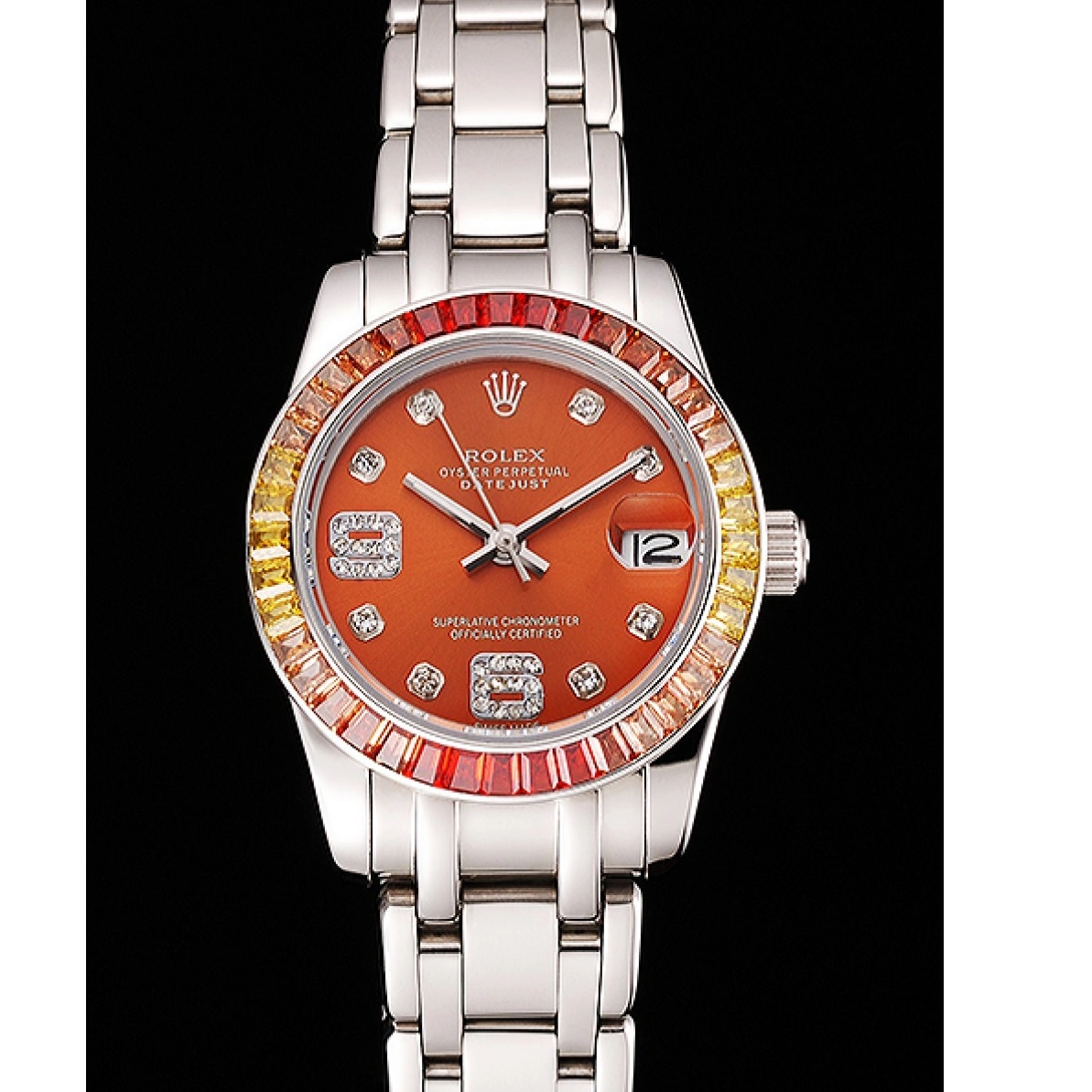 Affordable Bracelet Dial Pearlmaster Rolex Case Datejust Stainless 39 Steel And Cognac 0219