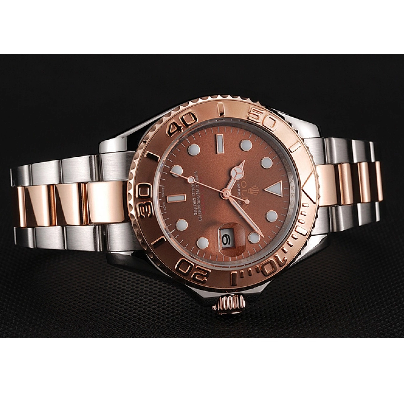 Affordable Rolex Tone Bracelet Gold Yacht Master Rose Two Steel Stainless Dial 1453864 0226