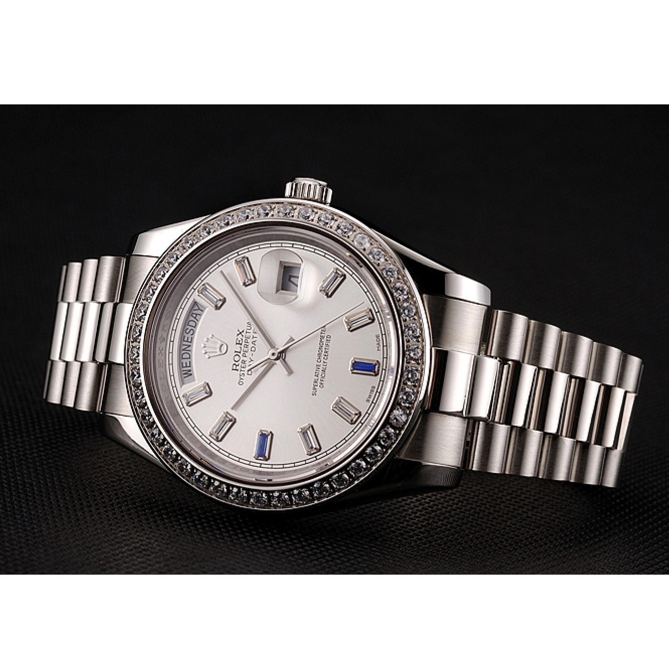 Affordable Swiss Staineless Diamonds Bracelet Day-Date Steel Bezel 1454109 Rolex 0228