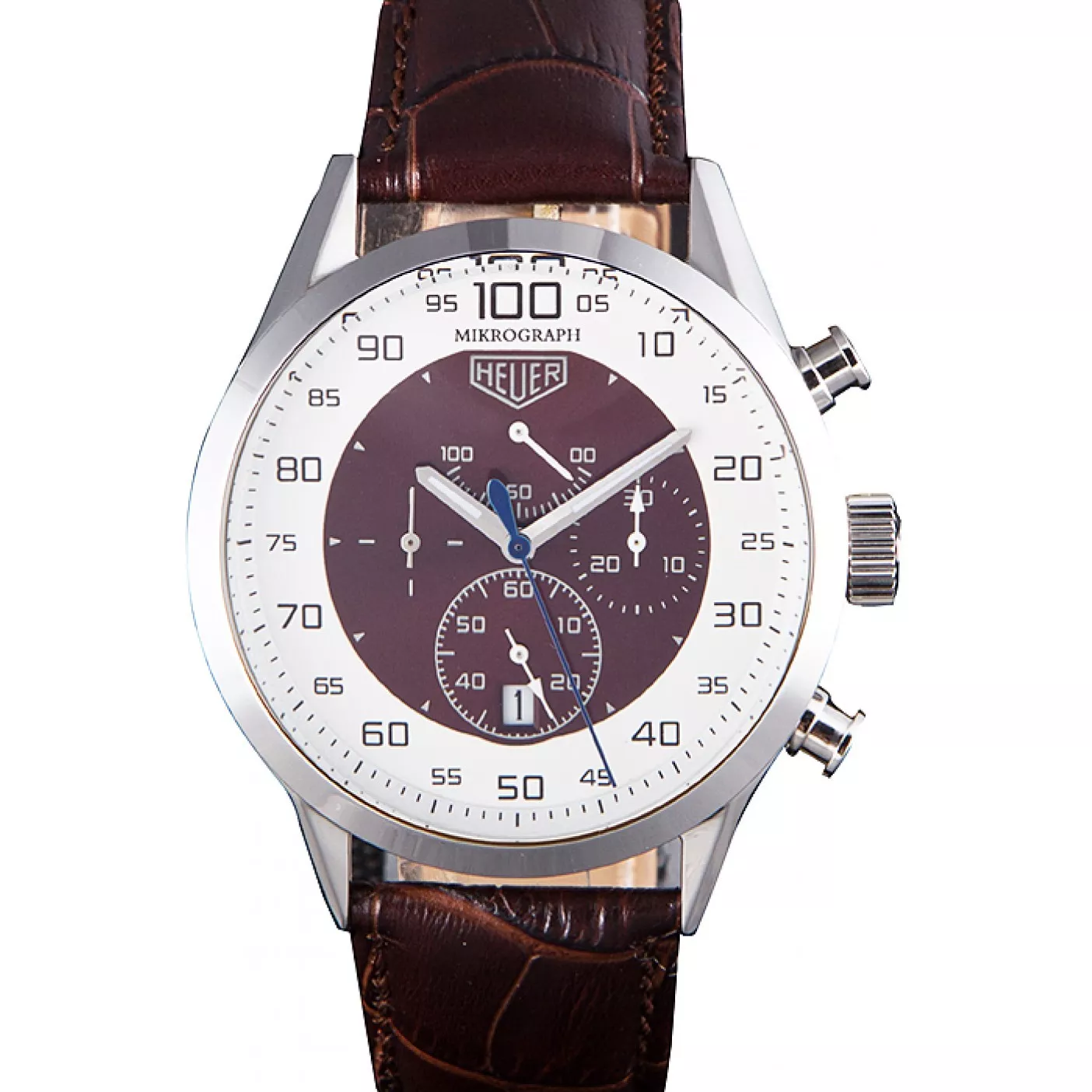 Affordable Tag Heuer Carrera Mikrograph Limited Edition Brown Leather Strap 7916 0201