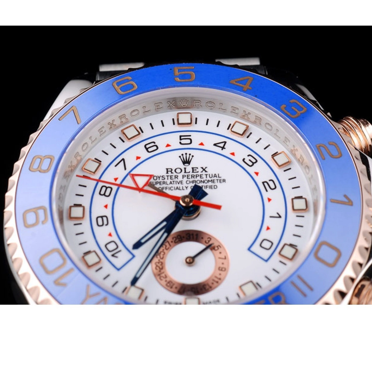 Affordable Bezel Watch Blue Ceramic Dial Rolex Yachtmaster White 0209